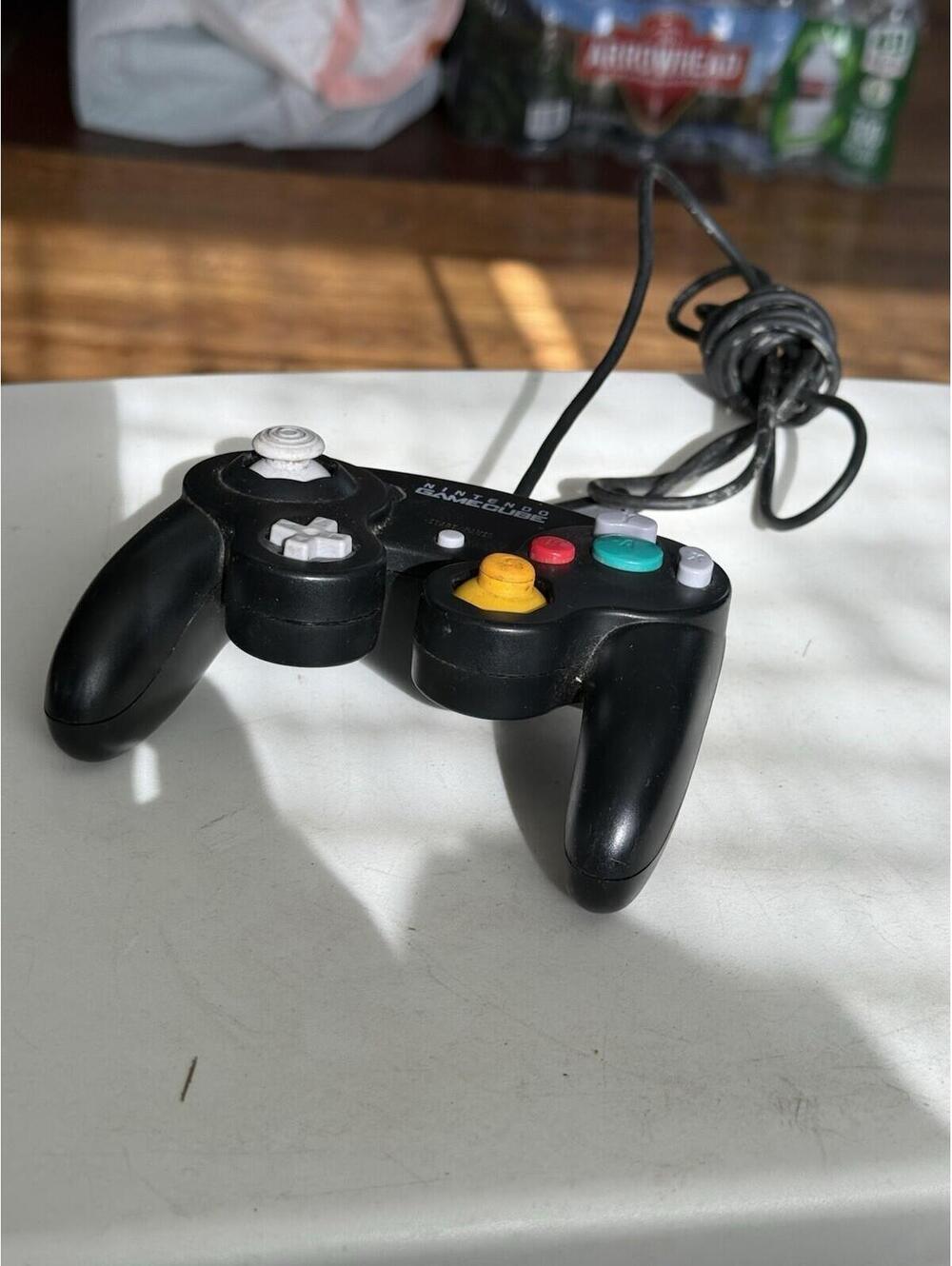 Official Nintendo GameCube Black Controller DOL-003 Wired OEM Tested & Working